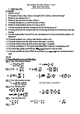 Đề cương ôn tập Toán 7  HKI năm học 2015-2016